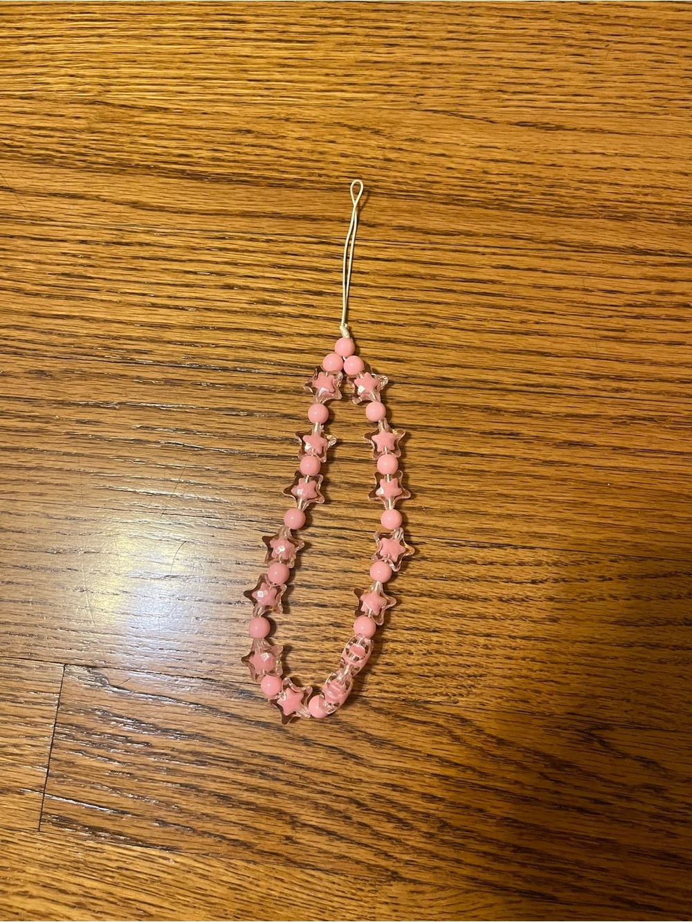 Pink Beaded Star Phone Charm - Women's Accessory